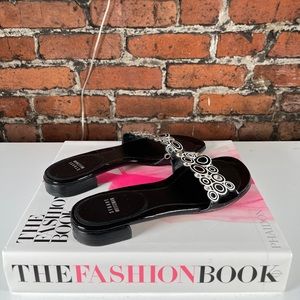 Stuart Weitzman Black And White Crystal Sandals